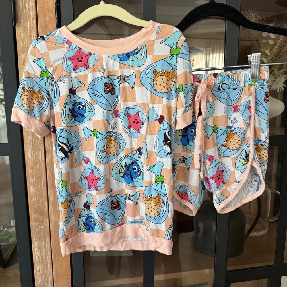 Finding Nemo bamboo pajamas play set shorts sleeve tee toddler girl dory fish